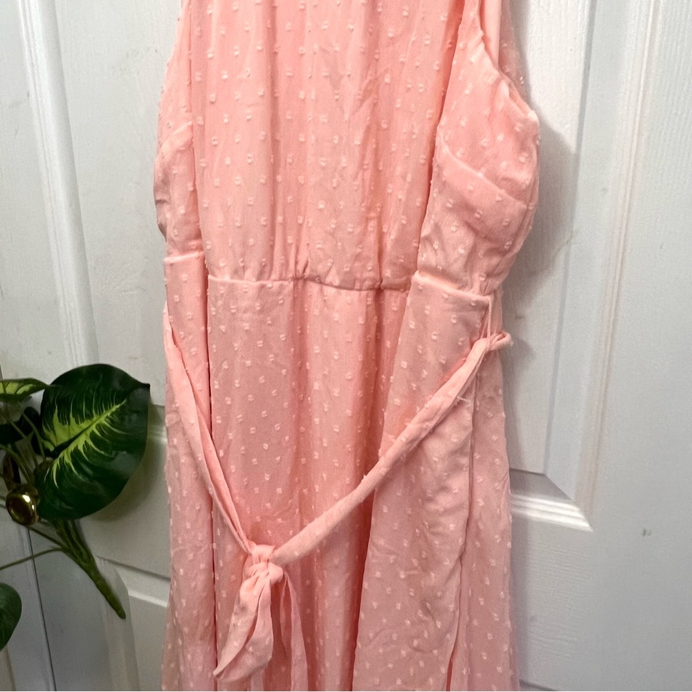 Torrid Pink Clip Dot Tiered Dress Maxi Size 1X(14-16) New - Picture 7 of 12